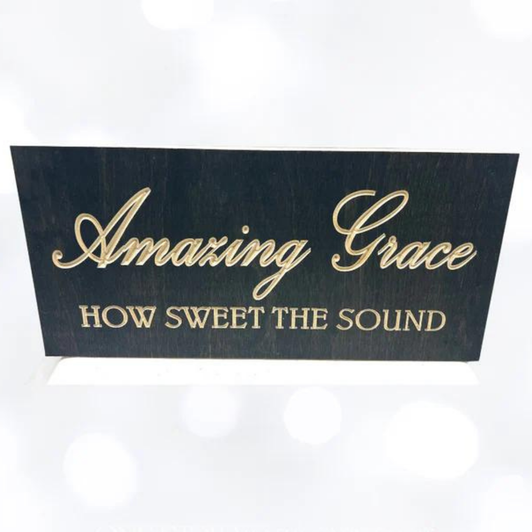 AMAZING GRACE Religious Christian Wood Sign 6 x 13