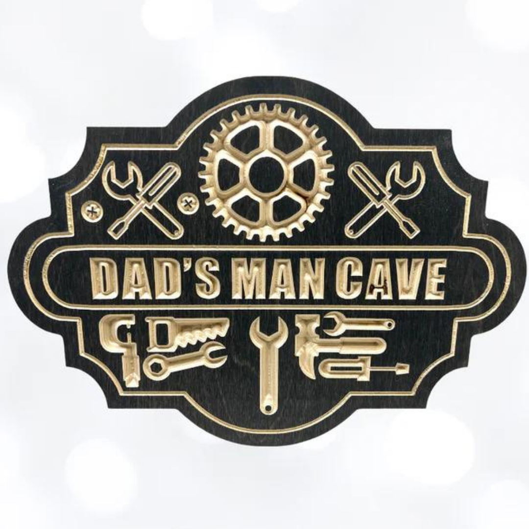 Dad's Man Cave Fathers Day Tools Wood Sign 12x16