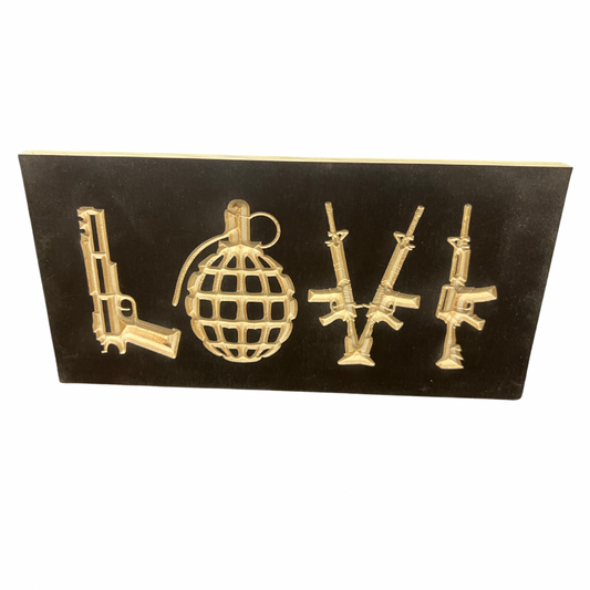 LOVE Guns Wood Sign 5x10