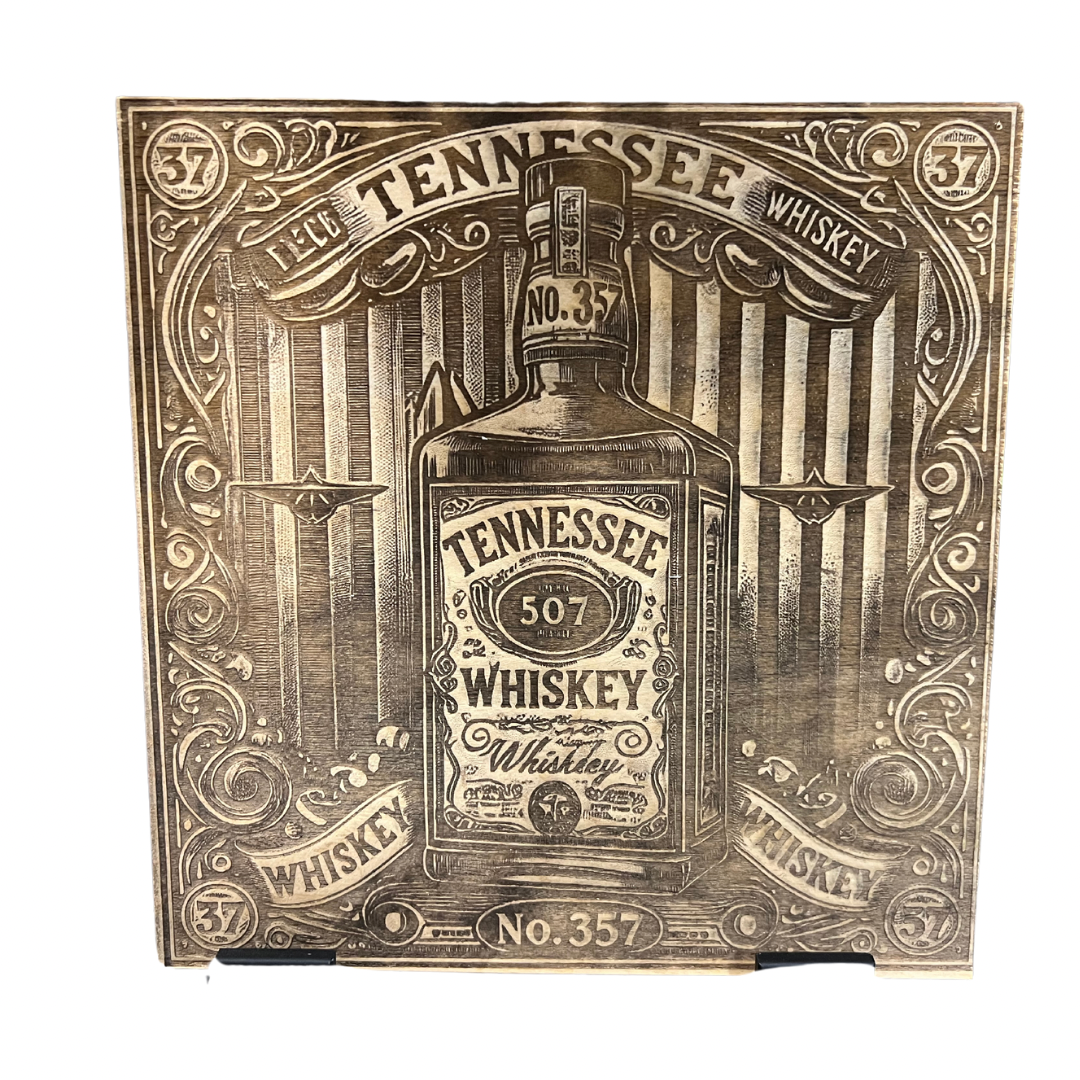 Tennessee Whiskey Vintage Laser Engraved Wood Sign 10x10