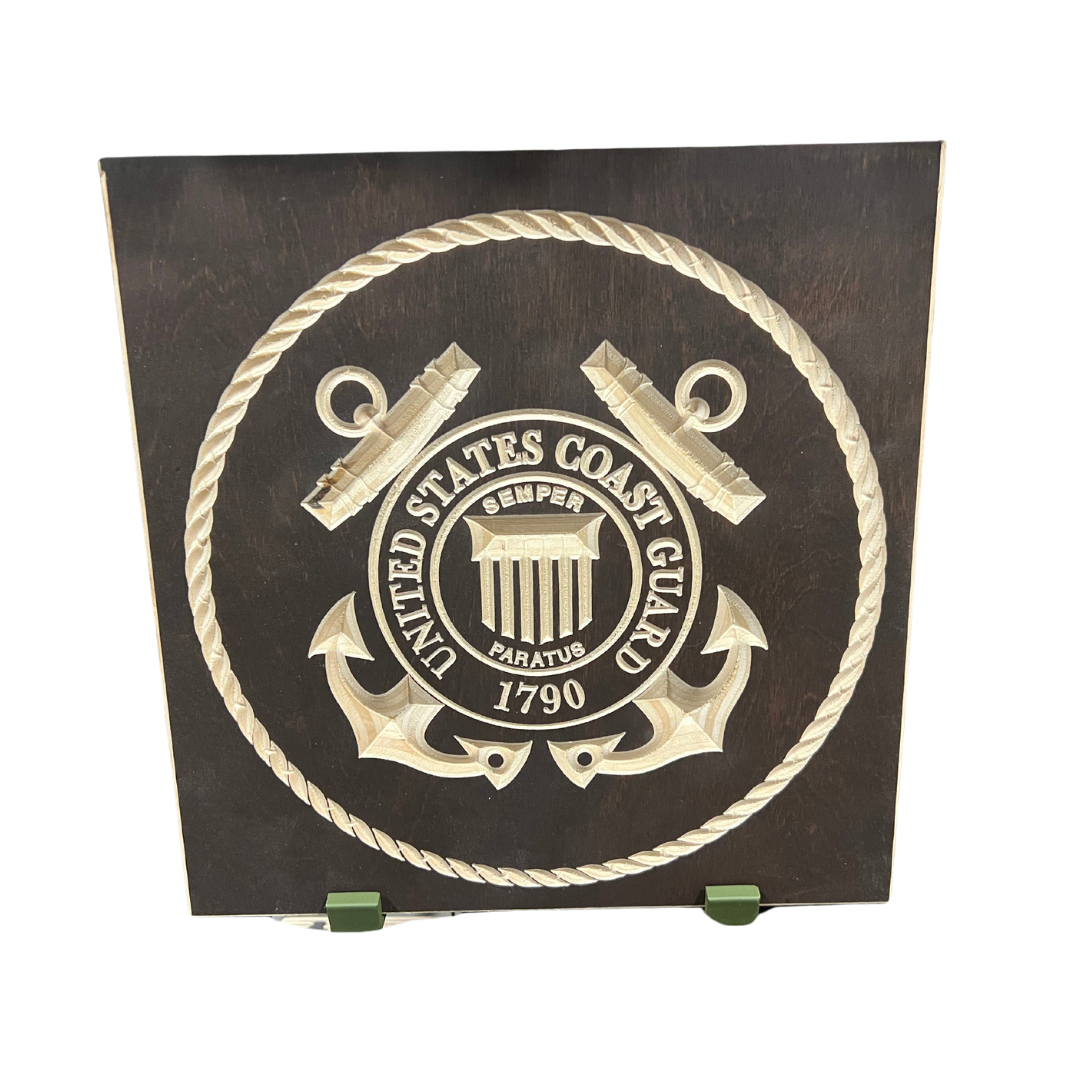 US COAST GUARD Military Seal 10x10 Wood Sign