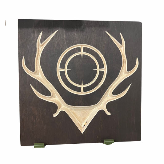 Deer in the crosshairs - Wood Sign