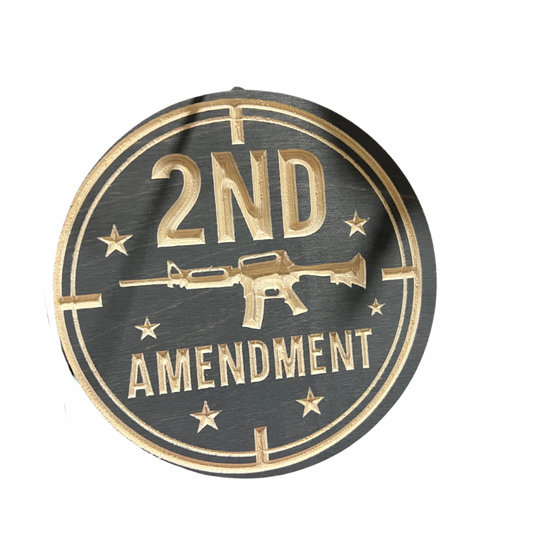 2ND AMENDMENT Crosshairs Wood Sign